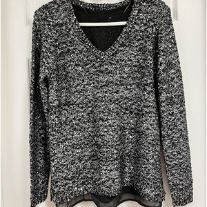 Apt 9 black and silver sparkly sweater